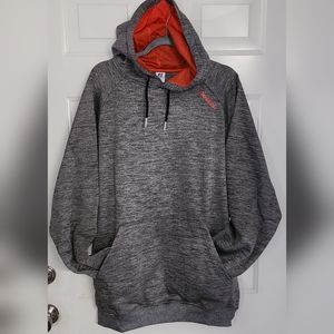 RUSSELL LS POLY HOODIE, SIZE LARGE TALL, COLOR CHARCOAL/ ORANGE